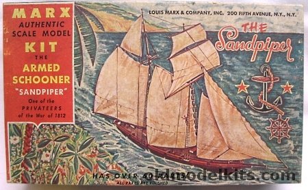 Marx 'The Sandpiper' Armed Schooner Privateer from the War of 1912 plastic model kit